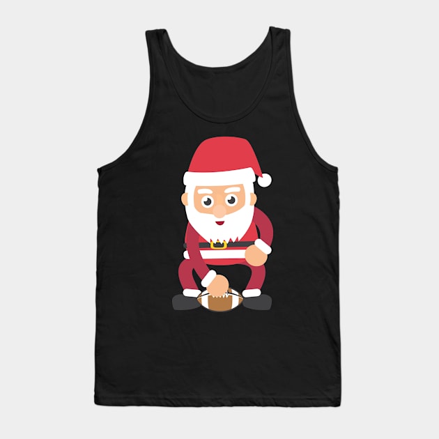 Santa Claus Football Christmas Gift Tank Top by RJCatch